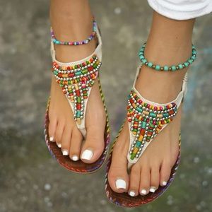 Brand New Beaded Sandals